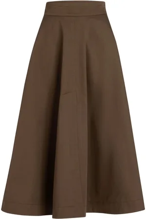 Patou Falda midi estilo gabardina de algodón orgánico