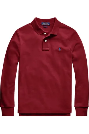 Ralph Lauren Playera tipo polo manga larga con logo bordado
