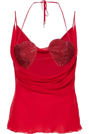 BLUMARINE Top de georgette con detalles de strass