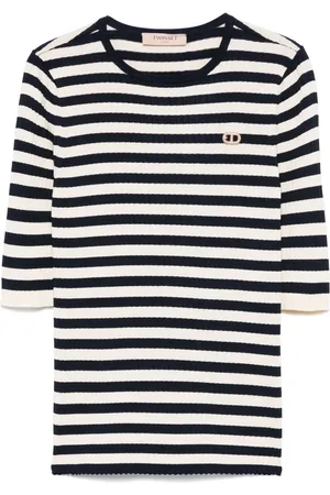 Twin-Set Playera manga corta con rayas estampadas