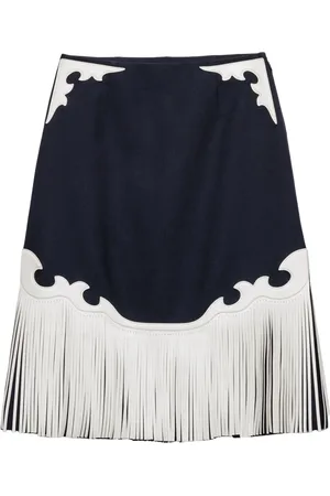Prada Falda midi con flecos