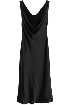 Norma Kamali Vestido midi con cuello drapeado