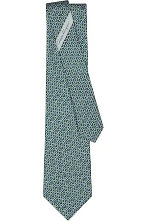 Salvatore Ferragamo Corbata de seda con estampado Gancini
