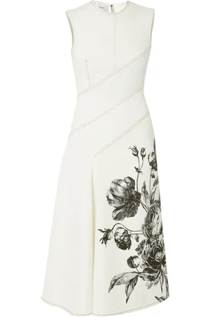 Erdem Vestido midi sin mangas con estampado floral