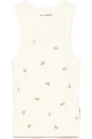 Des Phemmes Top con detalles de cristal
