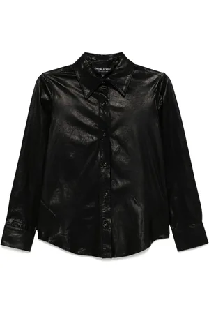Cynthia Rowley Camisa de cuero con botones