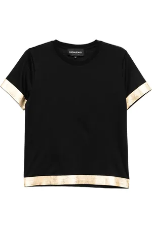 Cynthia Rowley Playera con dobladillo metalizado