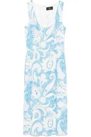Etro Vestido midi con estampado de cachemira