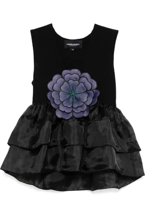 Cynthia Rowley Top de organza con motivo floral