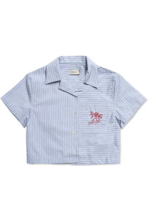 Golden Goose Camisa corta con rayas estampadas