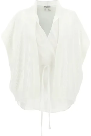 Brunello Cucinelli Blusa cruzada a capas