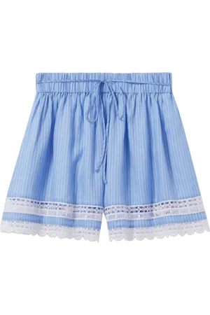 Claudie Pierlot Shorts de encaje con motivo de rayas