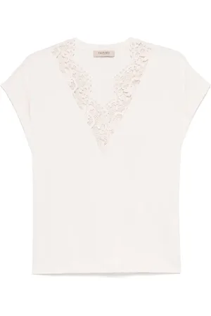 Twin-Set Playera con detalle de encaje