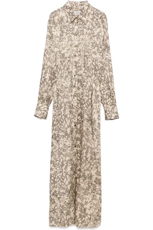 Golden Goose Vestido camisero con estampado floral