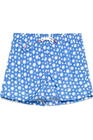 Kiton Shorts de playa con remolino estampado