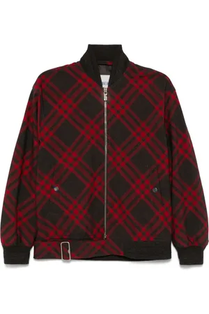 Burberry Chamarra bomber con cuadros estampados