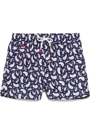 Kiton Shorts de playa con estampado de cachemira