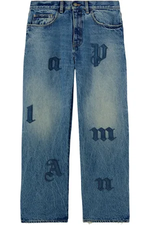 Palm Angels Jeans rectos con parche del logo