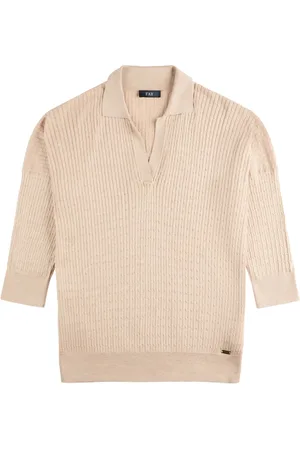 FAY Playera tipo polo en tejido de ochos