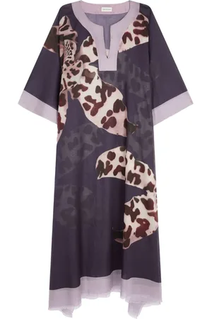 DRIES VAN NOTEN Vestido midi con animal print