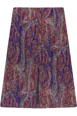 DRIES VAN NOTEN Falda midi con motivo en jacquard