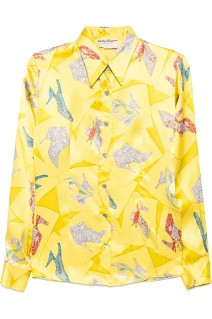 Salvatore Ferragamo Camisa con estampado gráfico 1990-2000