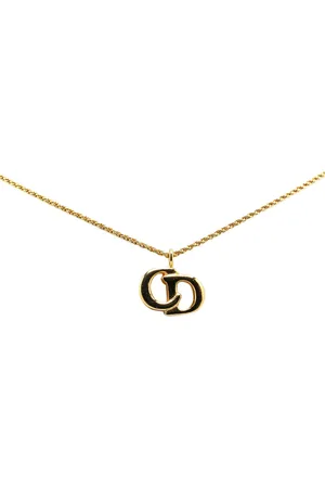 Dior Collar 20th Century Gold Plated CD Logo Pendant Necklace