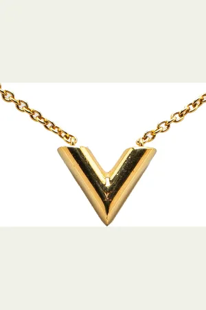LOUIS VUITTON Collar Gold Plated Essential V Necklace 2017
