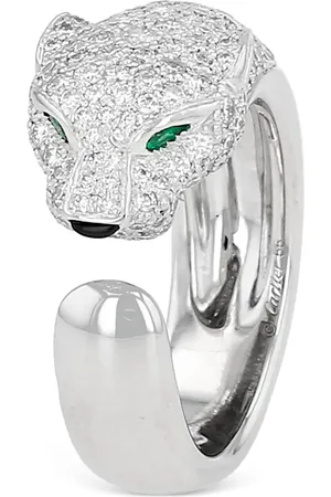 Cartier Anillo Panthère en oro blanco de 18kt con diamantes y esmeralda