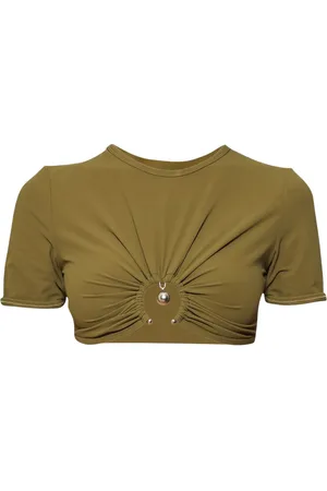 CHRISTOPHER ESBER Playera Ruched Orbit Crop