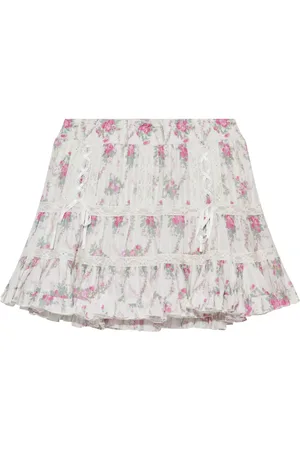 LOVESHACKFANCY Falda corta con rosas estampadas