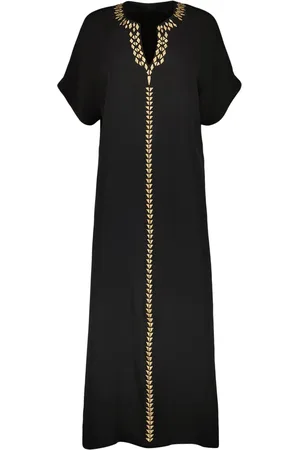 YVES SALOMON Vestido de seda bordado