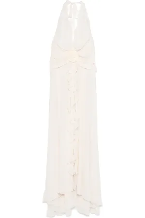 BLUMARINE Vestido largo con detalle de rosa