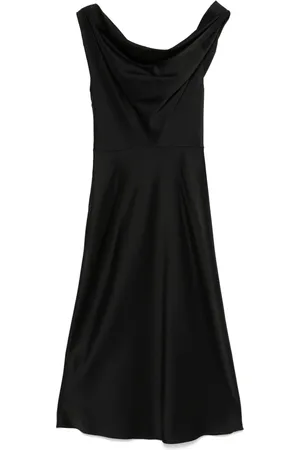 BLUMARINE Vestido midi con cuello desbocado