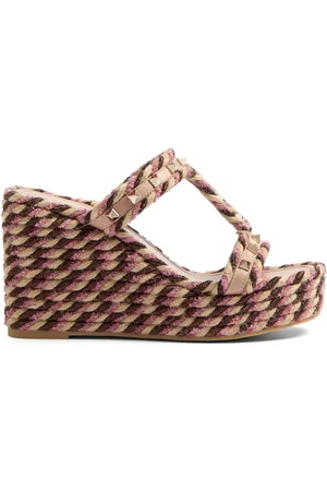 VALENTINO GARAVANI Sandalias Rockstud con cuña de 90mm