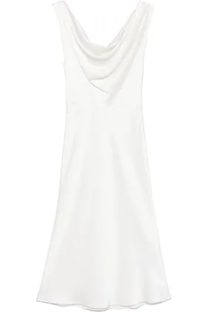 BLUMARINE Vestido midi con cuello desbocado