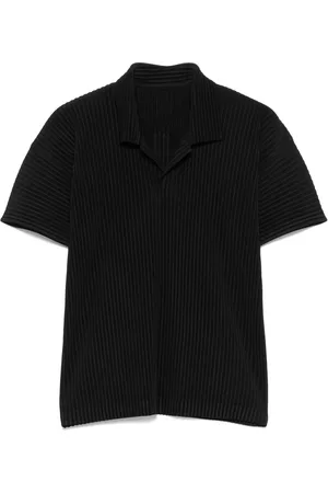 Issey Miyake Playera tipo polo plisado