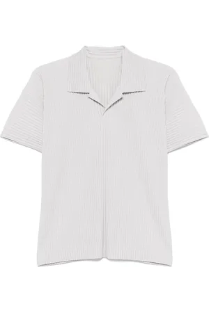 Issey Miyake Playera tipo polo plisado