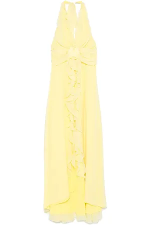 BLUMARINE Vestido largo con aplique floral