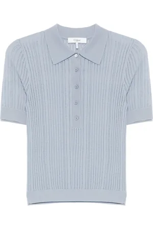 Chloé Playera tipo polo tejida de canalé