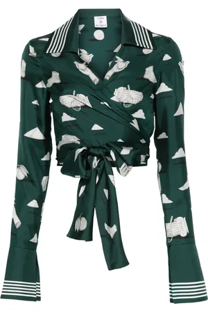 Casablanca Blusa con estampado gráfico