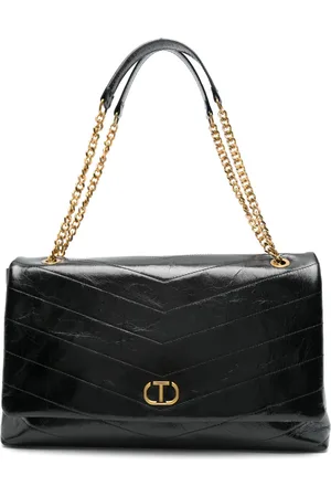 Twin-Set Bolsa de hombro con placa Oval T