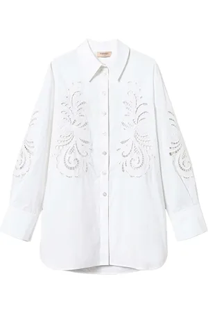Twin-Set Camisa de popelina con bordado