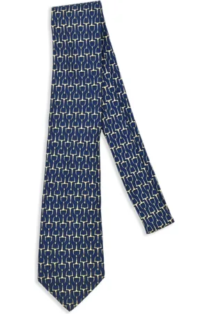 Hermès Corbata con estampado Horsebit 1990-2000