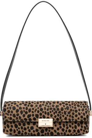 Michael Kors Bolsa de hombro con estampado de leopardo