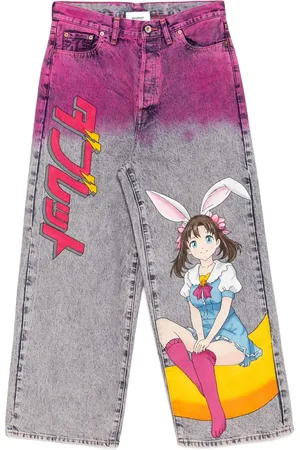 DOUBLET Jeans con estampado anime