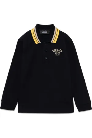 VERSACE Playera tipo polo con logo bordado