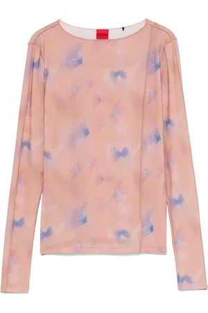 HUGO BOSS Top con estampado de mariposas
