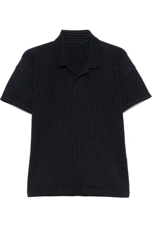 Issey Miyake Playera tipo polo plisado