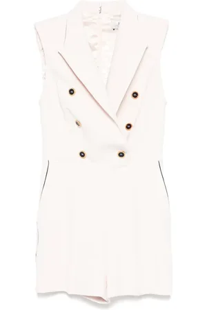 Elisabetta Franchi Jumpsuit corto de crepé con doble botonadura